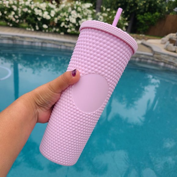 Skanky Hoops Other - 24oz Pink Matte Studded Soft Texture To Go Travel Tumbler Cup Blank Center